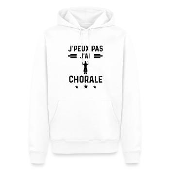 j'peux pas j'ai chorale choriste - Sweat à capuche Premium bio Homme - blanc - Devant - Nico (187cm)