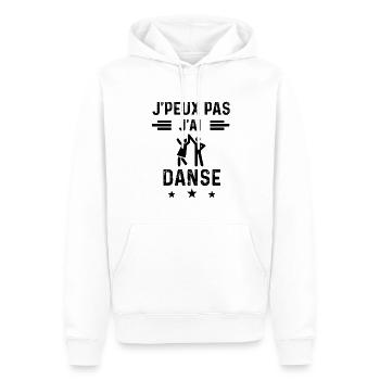 j'peux pas j'ai danse couple danseur - Sweat à capuche Premium bio Homme - blanc - Devant - Nico (187cm)