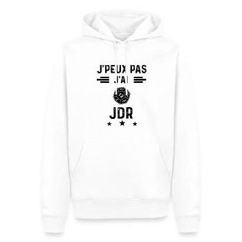 j'peux pas j'ai jdr jeu rôle - Sweat à capuche Premium bio Homme - blanc - Devant - Nico (187cm)
