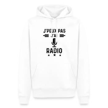 j'peux pas j'ai radio audio - Sweat à capuche Premium bio Homme - blanc - Devant - Nico (187cm)
