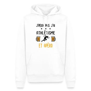 J'peux pas j'ai athlétisme apéro - Sweat à capuche Premium bio Homme - blanc - Devant - Nico (187cm)
