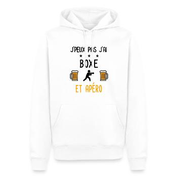 J'peux pas j'ai boxe boxeur apéro - Sweat à capuche Premium bio Homme - blanc - Devant - Nico (187cm)