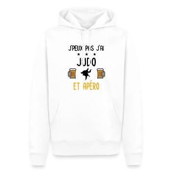J'peux pas j'ai judo judoka apéro - Sweat à capuche Premium bio Homme - blanc - Devant - Nico (187cm)