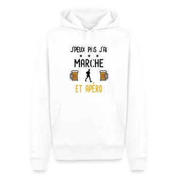 J'peux pas j'ai marche apéro - Sweat à capuche Premium bio Homme - blanc - Devant - Nico (187cm)