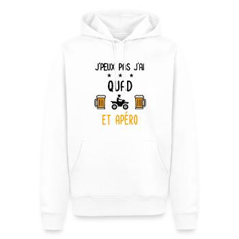 J'peux pas j'ai quad apéro - Sweat à capuche Premium bio Homme - blanc - Devant - Nico (187cm)