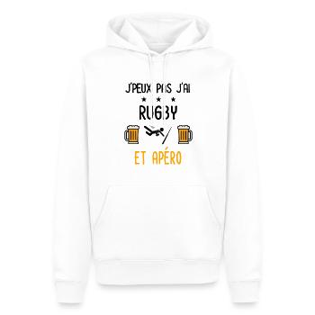 J'peux pas j'ai rugby apéro - Sweat à capuche Premium bio Homme - blanc - Devant - Nico (187cm)