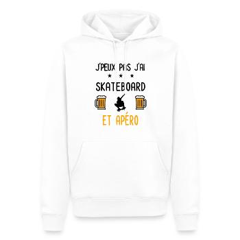 J'peux pas j'ai skateboard apéro - Sweat à capuche Premium bio Homme - blanc - Devant - Nico (187cm)