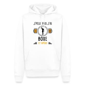 j'peux pas j'ai boxe sport apéro cadeau - Sweat à capuche Premium bio Homme - blanc - Devant - Nico (187cm)