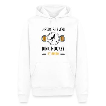 j'peux pas j'ai rink hockey apéro cadeau - Sweat à capuche Premium bio Homme - blanc - Devant - Nico (187cm)