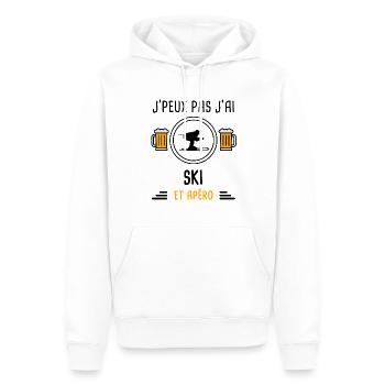 j'peux pas j'ai ski apéro cadeau - Sweat à capuche Premium bio Homme - blanc - Devant - Nico (187cm)