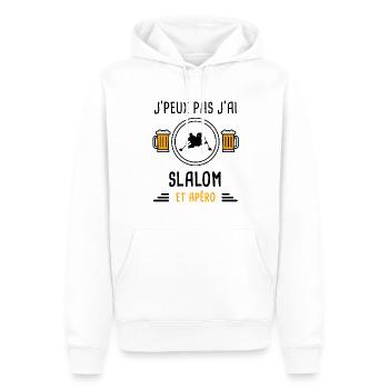 j'peux pas j'ai slalom apéro cadeau - Sweat à capuche Premium bio Homme - blanc - Devant - Nico (187cm)