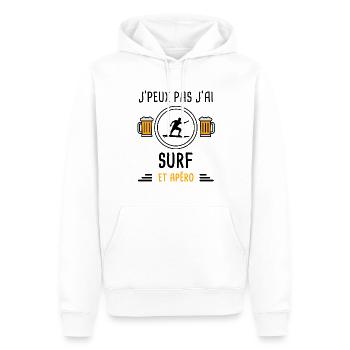 j'peux pas j'ai surf board apéro cadeau - Sweat à capuche Premium bio Homme - blanc - Devant - Nico (187cm)