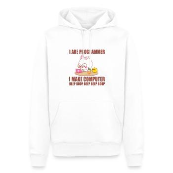 Je suis programmeur - Sweat à capuche Premium bio Homme - blanc - Devant - Nico (187cm)