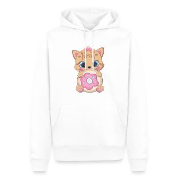 Ocelot Donut - Sweat à capuche Premium bio Homme - blanc - Devant - Nico (187cm)