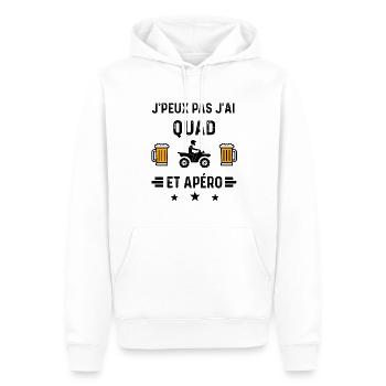 j'peux pas quad apéro - Sweat à capuche Premium bio Homme - blanc - Devant - Nico (187cm)