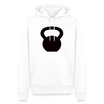 Kettlebell - Sweat à capuche Premium bio Homme - blanc - Devant - Nico (187cm)