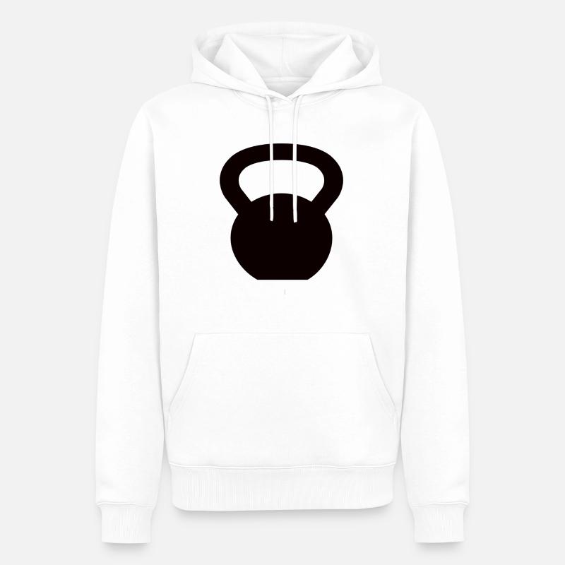 Kettlebell - Sweat à capuche Premium bio Homme - blanc