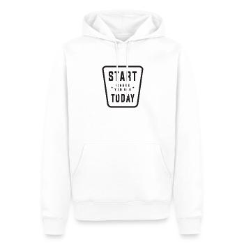 Today's Start: Inspiring You Forward - Motivation - Men’s Premium Organic Hoodie - white - Front - Nico (187cm)