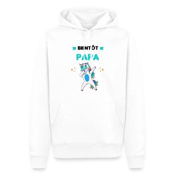 Bientôt papa licorne dab annonce grossesse papa - Sweat à capuche Premium bio Homme - blanc - Devant - Nico (187cm)