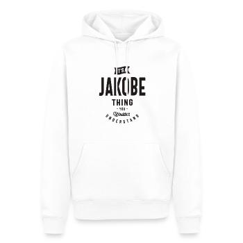 It's a Jakobe Thing - Name Jakobe - Männer Premium Bio Hoodie - Weiß - Vorne - Nico (187cm)
