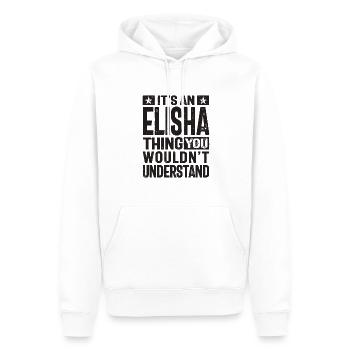 Es ist eine Elisa-Sache - Name Elisha - Männer Premium Bio Hoodie - Weiß - Vorne - Nico (187cm)