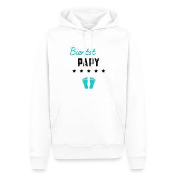 Bientôt papy cadeau grossesse famille papy - Sweat à capuche Premium bio Homme - blanc - Devant - Nico (187cm)
