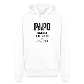Papo The Man The Myth The Legend - Grandpa - Men’s Premium Organic Hoodie - white - Front - Nico (187cm)