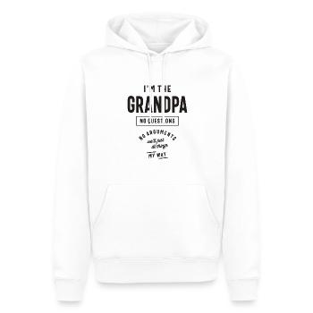 Je suis le grand-père - Laisse ton patriarche montrer la voie - Sweat à capuche Premium bio Homme - blanc - Devant - Nico (187cm)