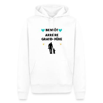 cadeau Bientôt arrière-grand-père - Sweat à capuche Premium bio Homme - blanc - Devant - Nico (187cm)
