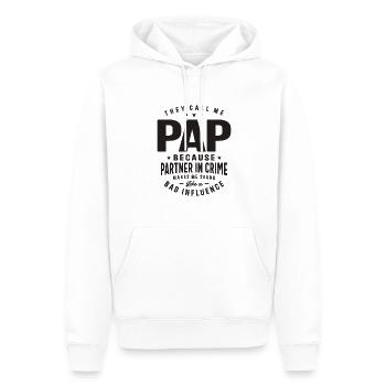 Pap - Partner in Crime - Fathers Day - Men’s Premium Organic Hoodie - white - Front - Nico (187cm)