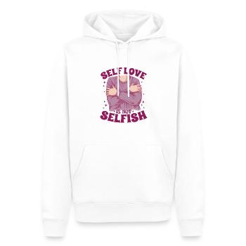 Selbstliebe ist nicht egoistisch - Männer Premium Bio Hoodie - Weiß - Vorne - Nico (187cm)