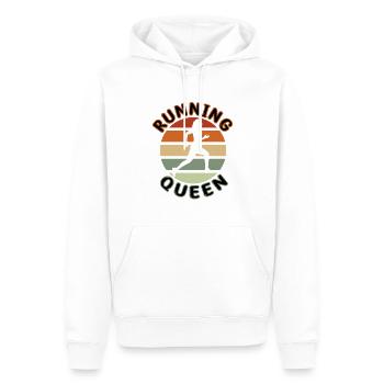Retro Running Queen - Joggerin Laufsport Laufen - Männer Premium Bio Hoodie - Weiß - Vorne - Nico (187cm)