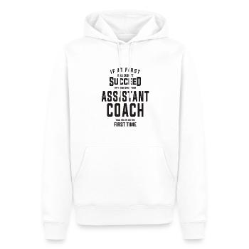 Hören Sie auf Ihren Co-Trainer - Männer Premium Bio Hoodie - Weiß - Vorne - Nico (187cm)