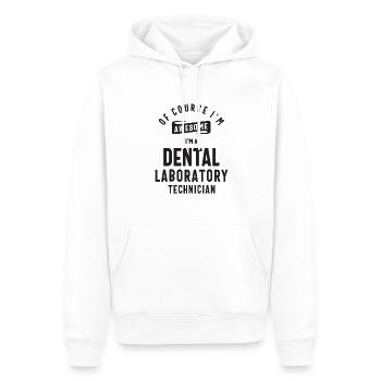Super technicien de laboratoire dentaire - Sweat à capuche Premium bio Homme - blanc - Devant - Nico (187cm)
