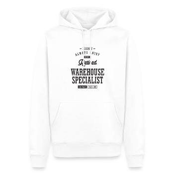 Spécialiste d’entrepôt à la retraite - Vivre le rêve - Sweat à capuche Premium bio Homme - blanc - Devant - Nico (187cm)