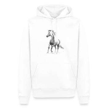 Wildpferd - Männer Premium Bio Hoodie - Weiß - Vorne - Nico (187cm)