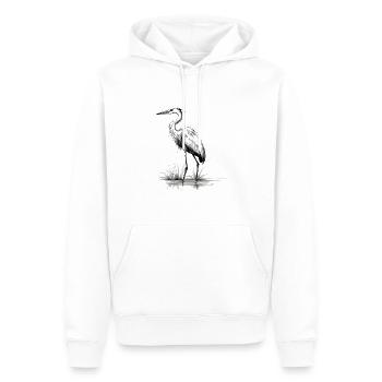 Héron - Sweat à capuche Premium bio Homme - blanc - Devant - Nico (187cm)