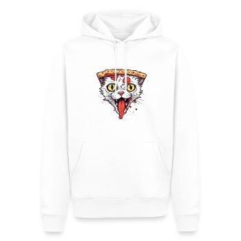 Pizza Katze - Männer Premium Bio Hoodie - Weiß - Vorne - Nico (187cm)