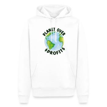 Planet over profit - Umweltaktivist Klimawandel - Männer Premium Bio Hoodie - Weiß - Vorne - Nico (187cm)