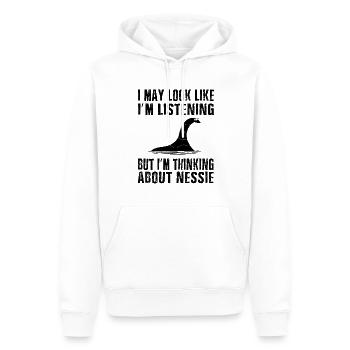 Penser à Nessie - Loch Ness - Sweat à capuche Premium bio Homme - blanc - Devant - Nico (187cm)