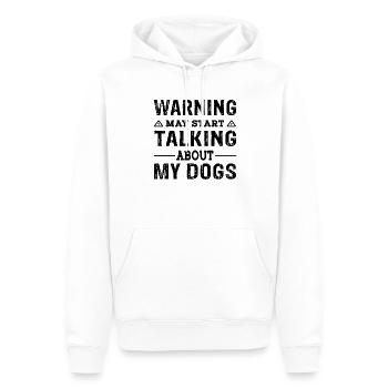 Avertissement peut commencer à parler de mes chiens - Hund - Sweat à capuche Premium bio Homme - blanc - Devant - Nico (187cm)