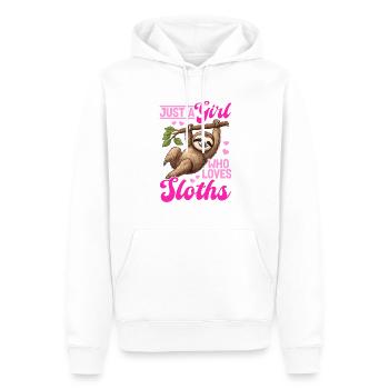 Drôle paresseux paresseux juste une fille qui aime les paresseux - Sweat à capuche Premium bio Homme - blanc - Devant - Nico (187cm)