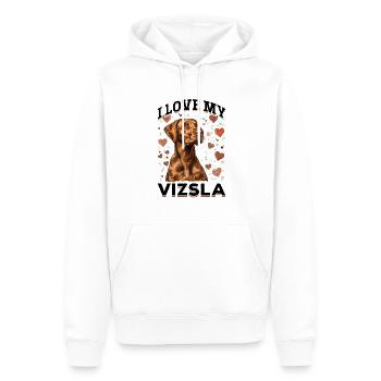 Hungarian Magyar Vizsla Dog Breed I Love my Vizsla - Men’s Premium Organic Hoodie - white - Front - Nico (187cm)