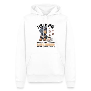 Race de chien J’aime le café mon Bluetick Coonhound - Sweat à capuche Premium bio Homme - blanc - Devant - Nico (187cm)