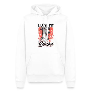 Borzoi Dog Breed I Love my Borzoi - Männer Premium Bio Hoodie - Weiß - Vorne - Nico (187cm)
