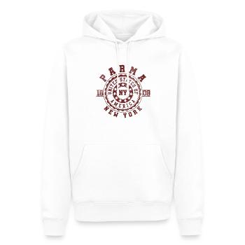 Parma NY | New York Reise & Souvinier Geschenk - Männer Premium Bio Hoodie - Weiß - Vorne - Nico (187cm)