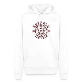 Buffalo NY | New York Reise & Souvinier Geschenk - Männer Premium Bio Hoodie - Weiß - Vorne - Nico (187cm)