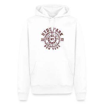 Hyde Park NY | New York Reise & Souvinier Geschenk - Männer Premium Bio Hoodie - Weiß - Vorne - Nico (187cm)