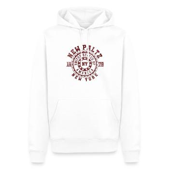 New Paltz NY | New York Travel & Souvenir Gift - Men’s Premium Organic Hoodie - white - Front - Nico (187cm)