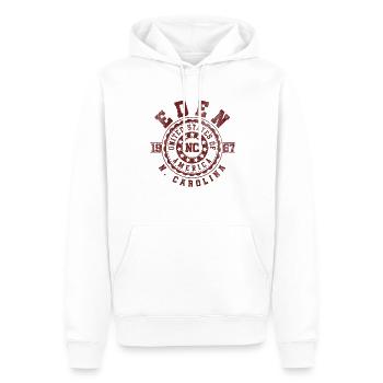 Eden NC | North Carolina Reise Geschenk - Männer Premium Bio Hoodie - Weiß - Vorne - Nico (187cm)